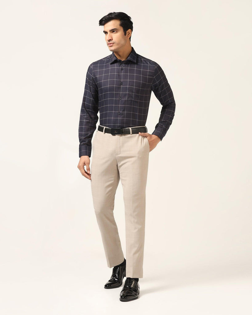 Formal Navy Check Shirt - Gordon