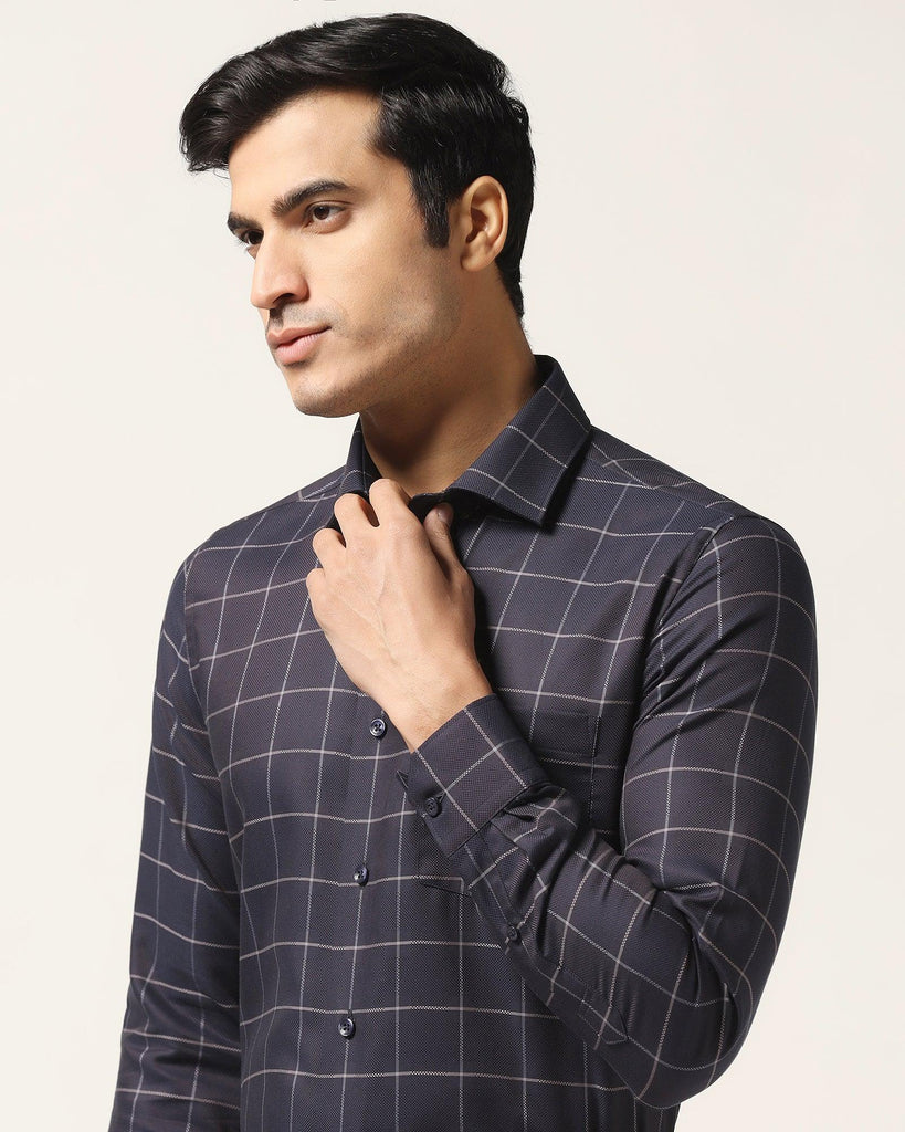 Formal Navy Check Shirt - Gordon