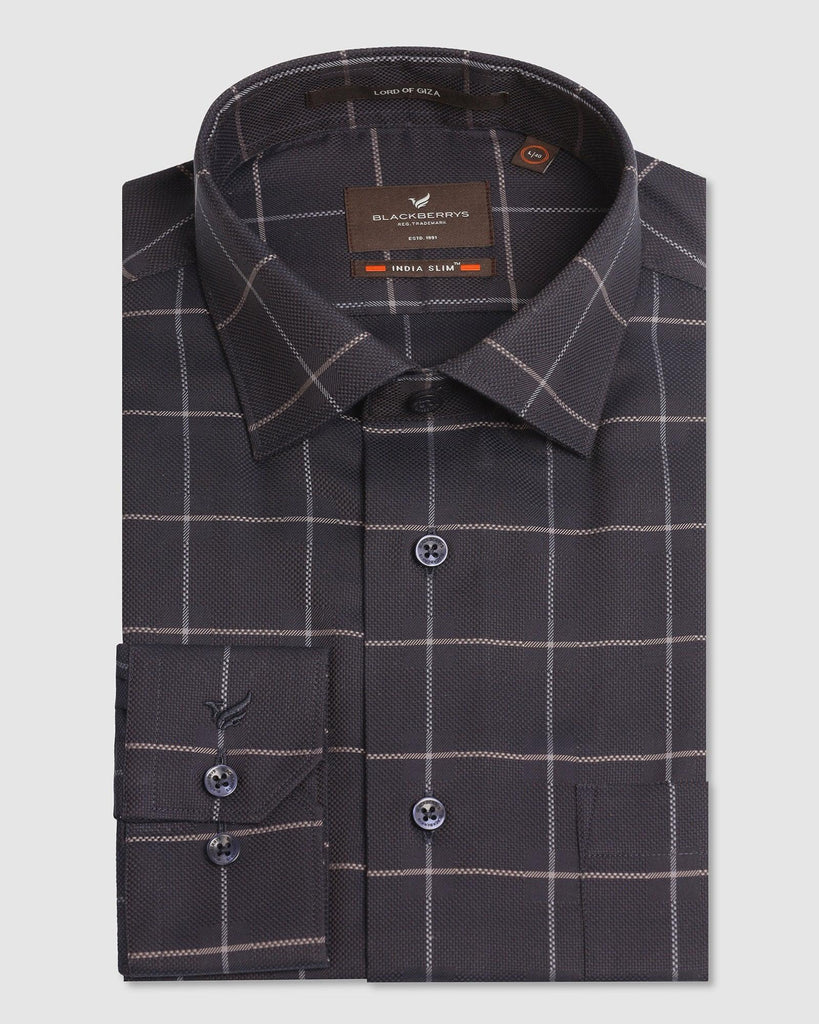 Formal Navy Check Shirt - Gordon