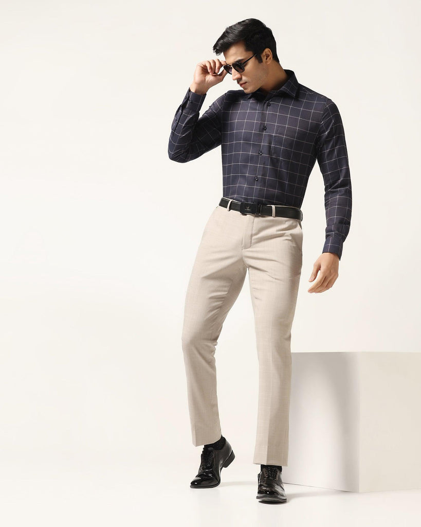 Formal Navy Check Shirt - Gordon