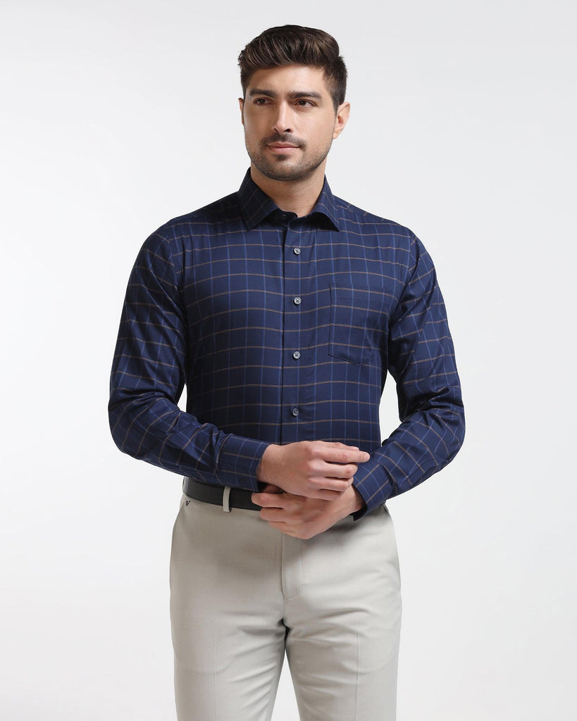 Formal Navy Check Shirt - Rawn