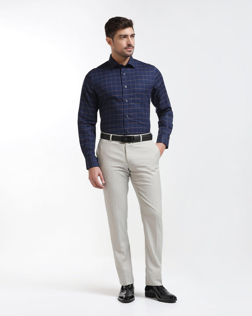 Formal Navy Check Shirt - Rawn