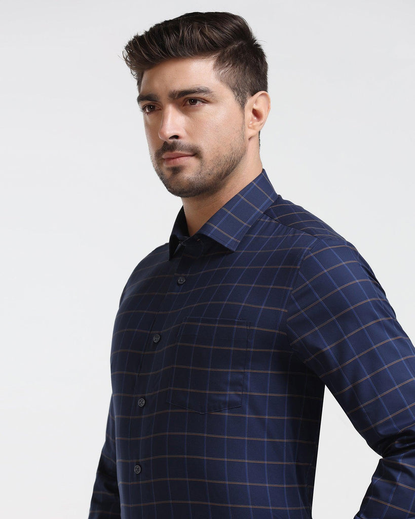 Formal Navy Check Shirt - Rawn