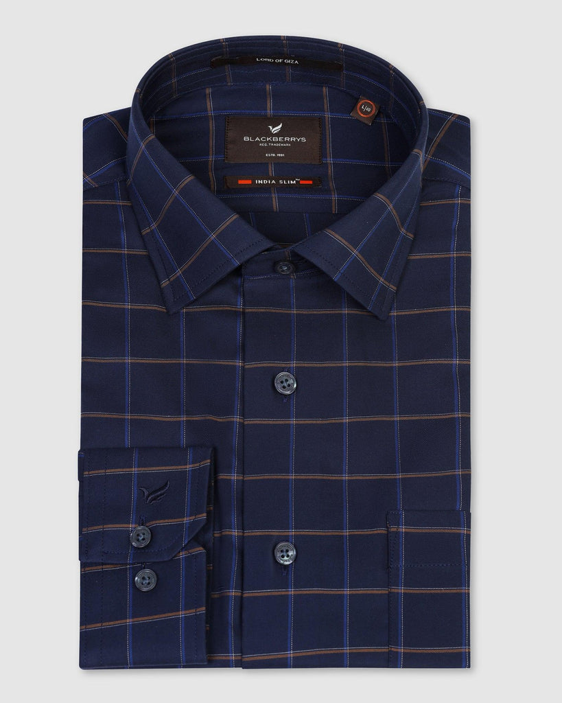 Formal Navy Check Shirt - Rawn