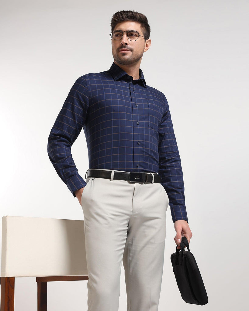 Formal Navy Check Shirt - Rawn