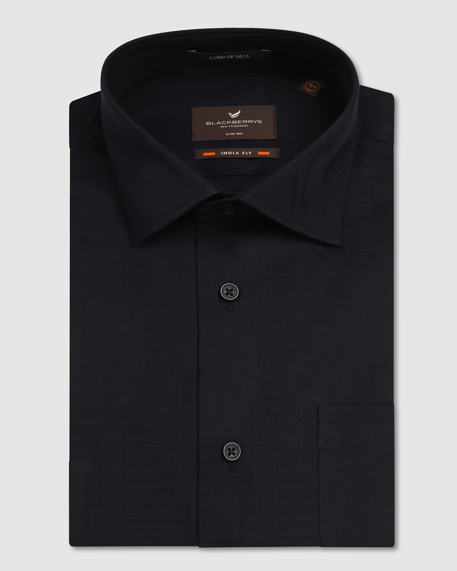 Formal Navy Jacquard Shirt - Rowan