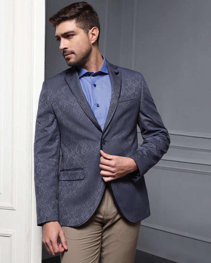 Formal Navy Printed Blazer - Carren