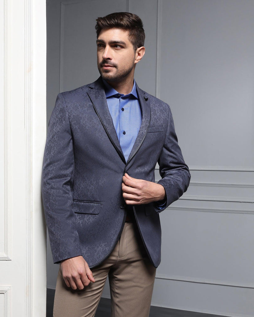 Formal Navy Printed Blazer - Carren