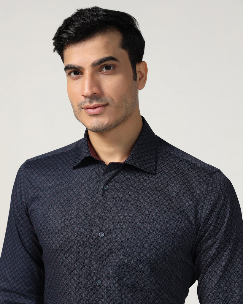 Formal Navy Printed Shirt - Arona