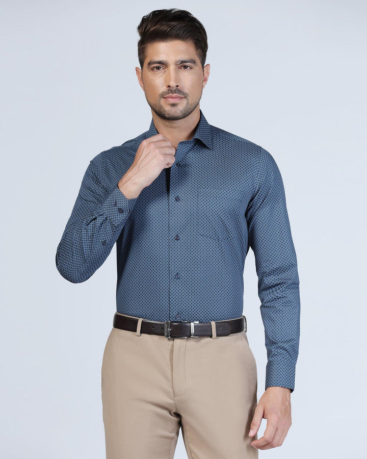 Formal Navy Printed Shirt - Gaze