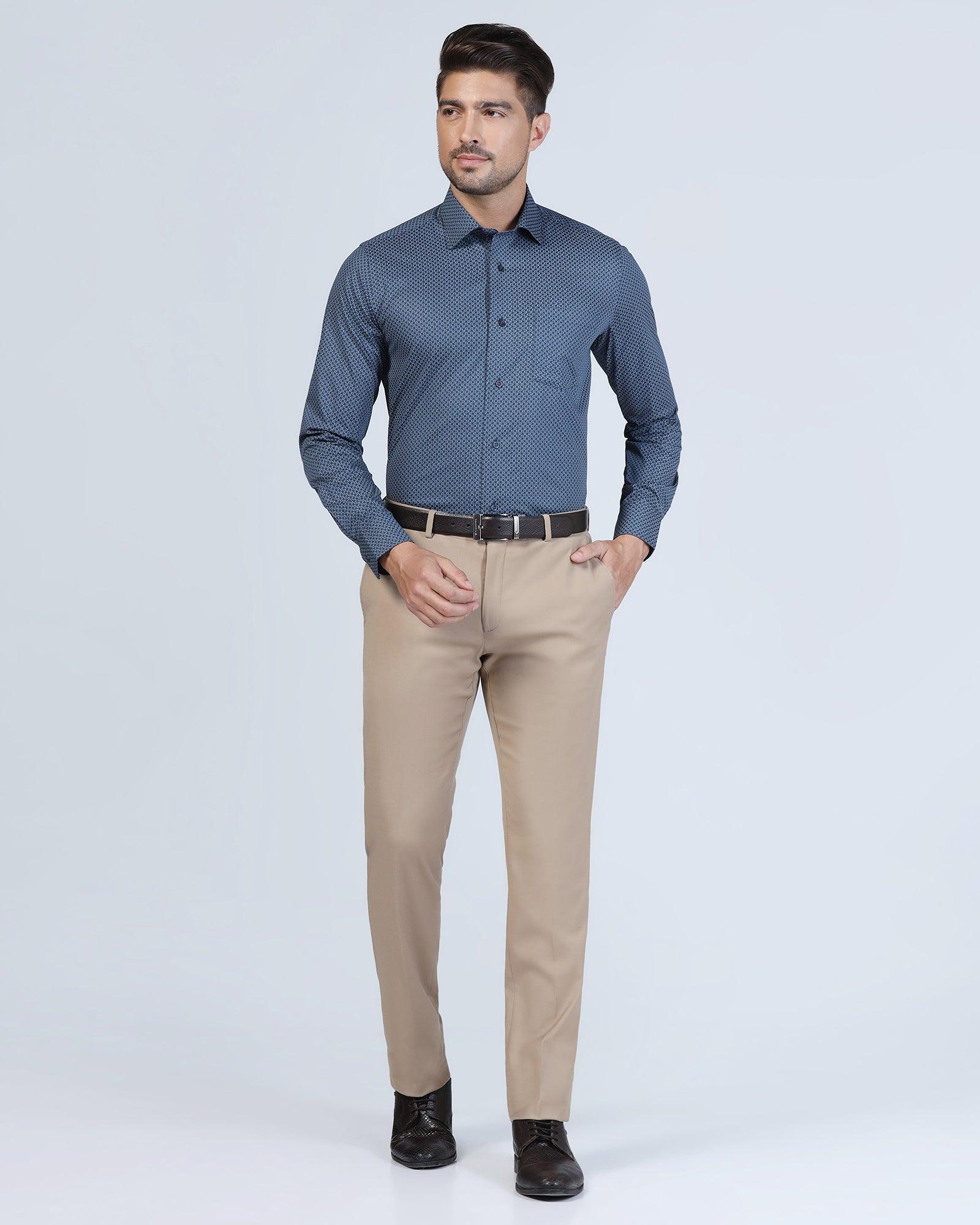 Formal Navy Printed Shirt - Gaze