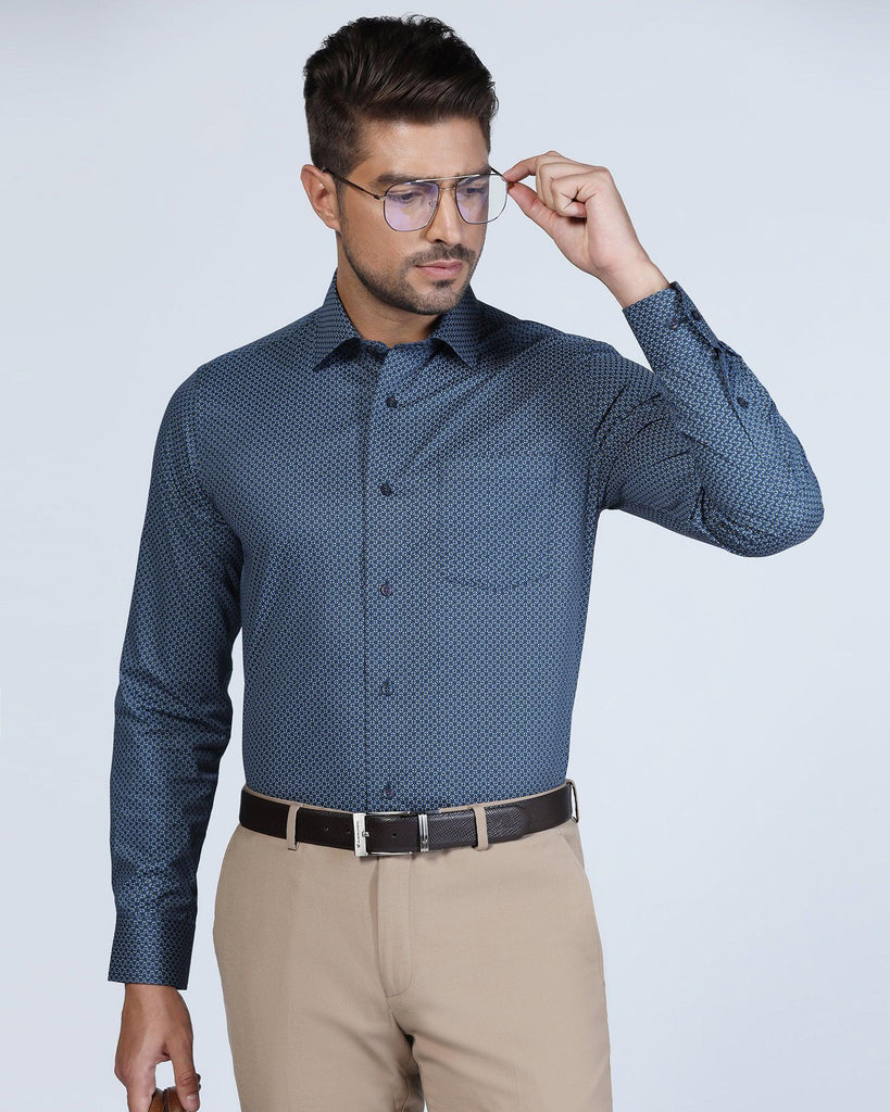 Formal Navy Printed Shirt - Gaze