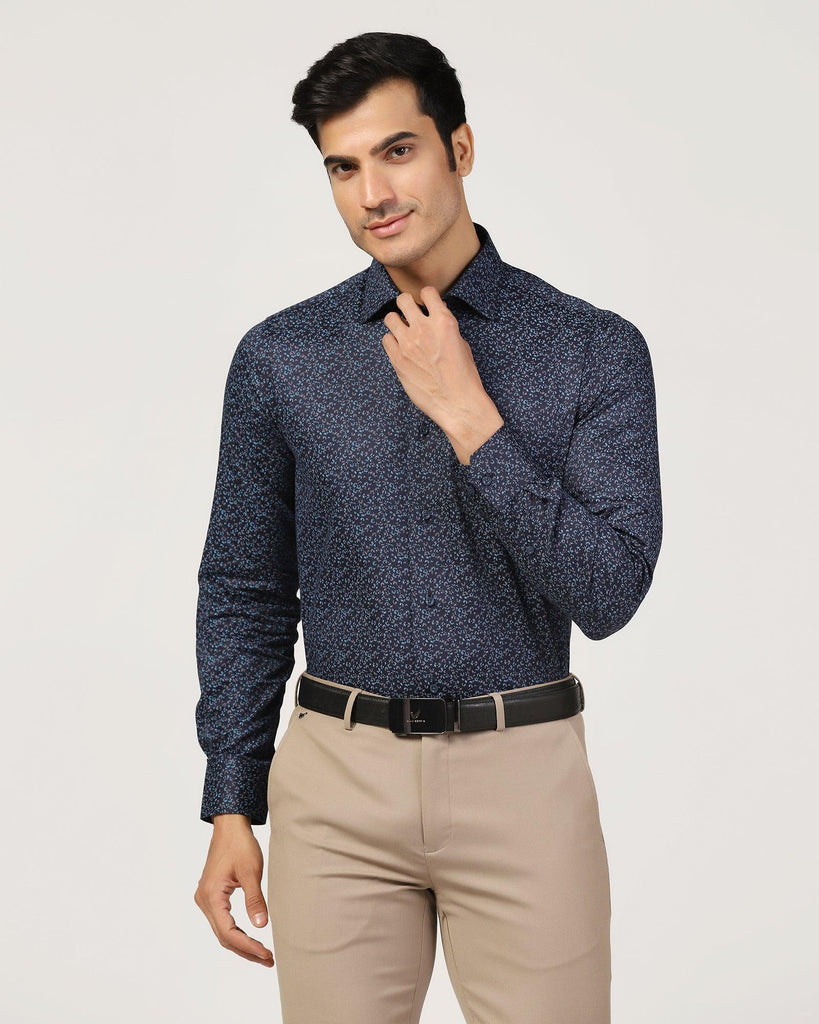 Formal Navy Printed Shirt - Govic