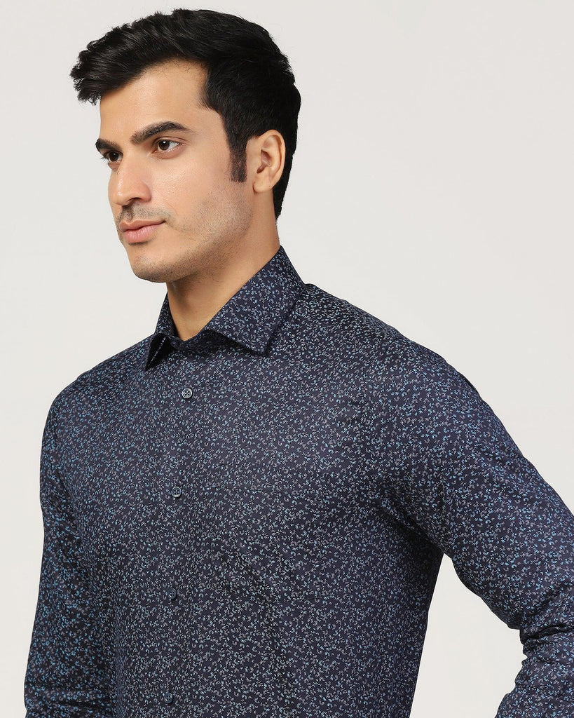 Formal Navy Printed Shirt - Govic