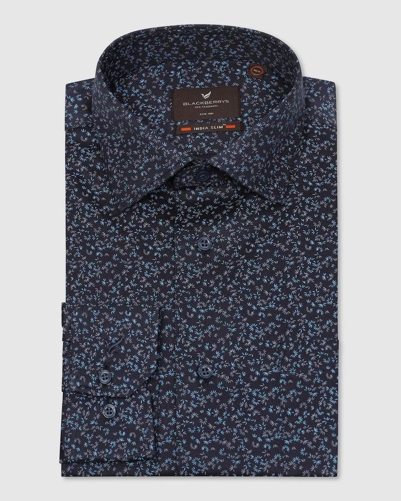 Formal Navy Printed Shirt - Govic