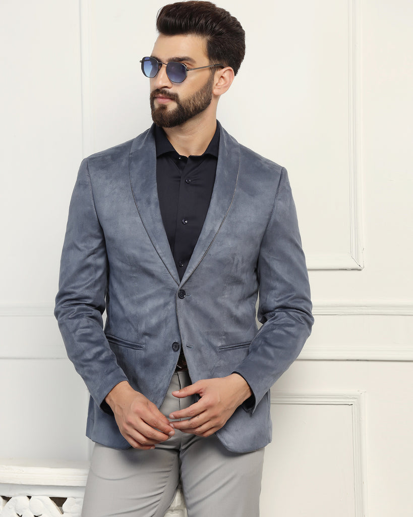 Formal Navy Solid Blazer - Alcazar