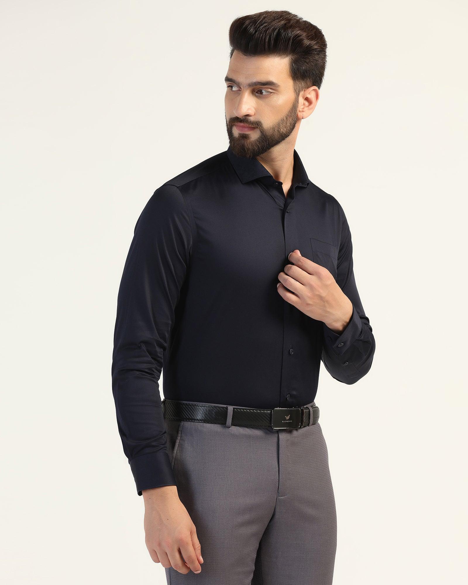 Buy Formal Navy Solid Shirt from Fusion Collection Buy Formal Navy Solid Shirt from Fusion Collection
