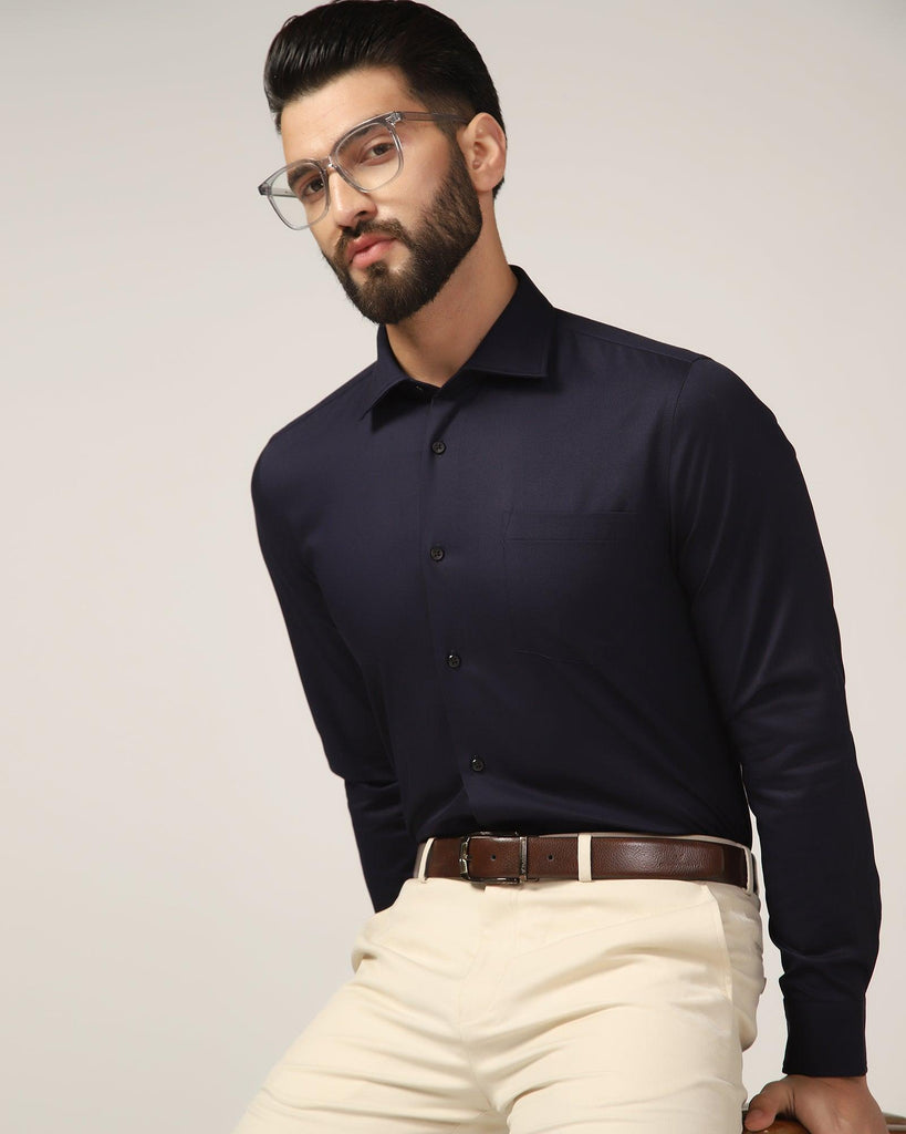 Formal Navy Solid Shirt - Marco