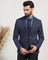 Formal Navy Textured Blazer - Artura