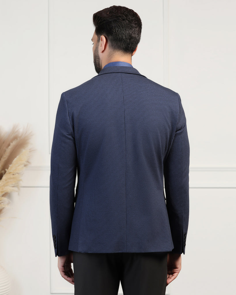 Formal Navy Textured Blazer - Artura