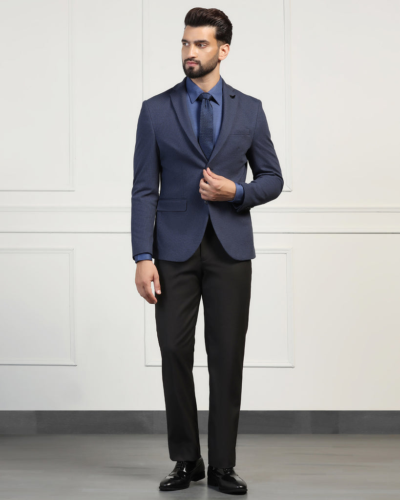 Formal Navy Textured Blazer - Artura