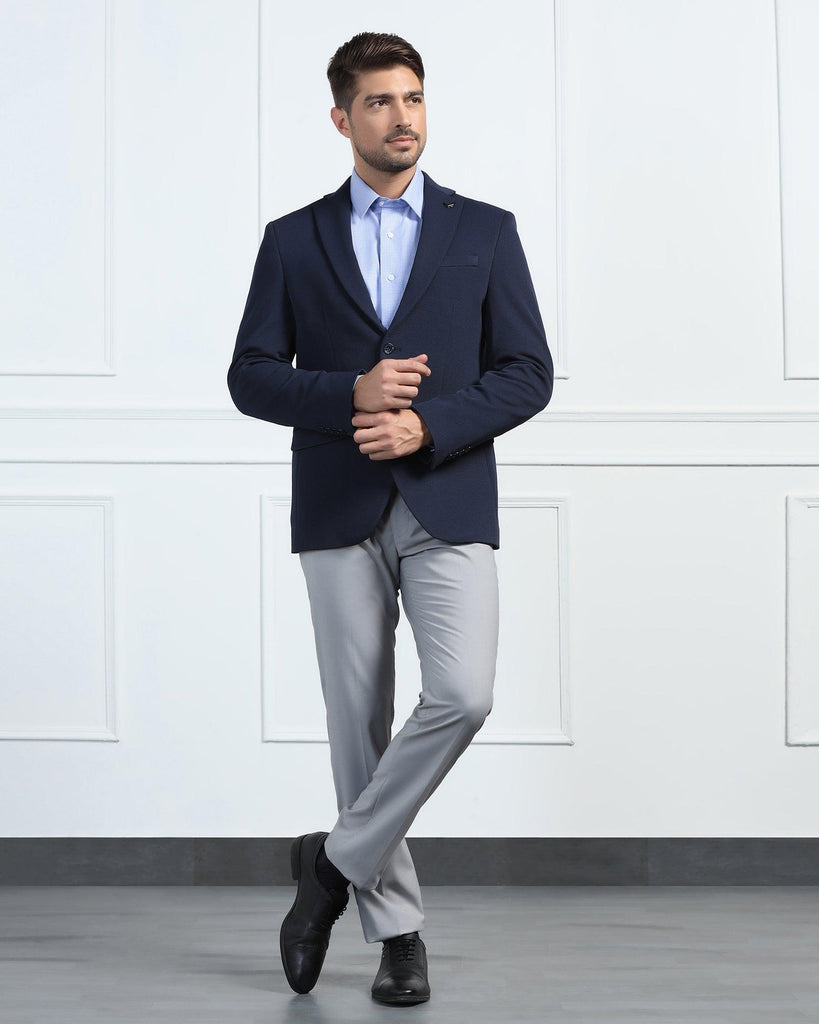 Formal Navy Textured Blazer - Morris