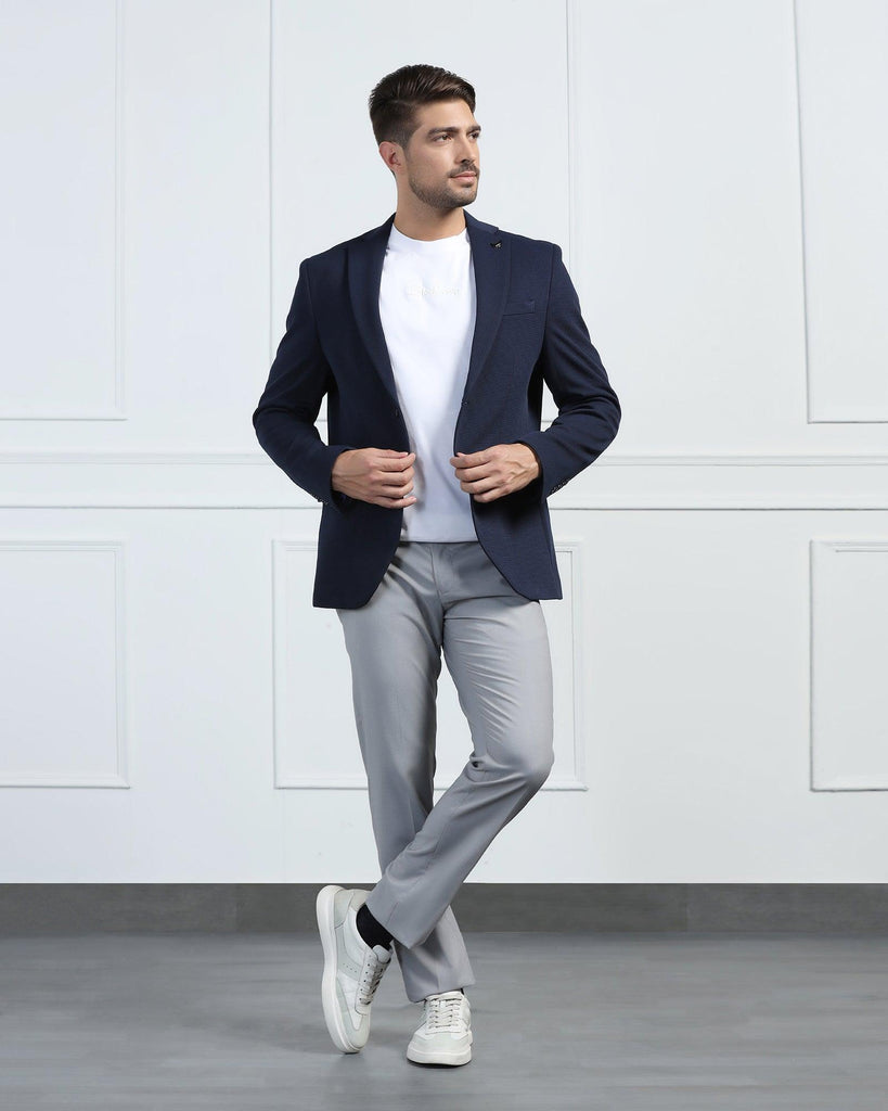 Formal Navy Textured Blazer - Morris