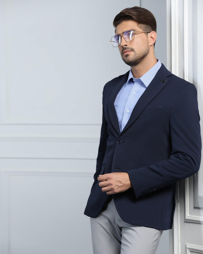 Formal Navy Textured Blazer - Morris