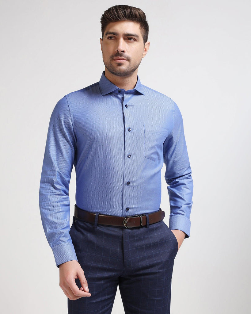 Formal Navy Textured Shirt - Cosmo