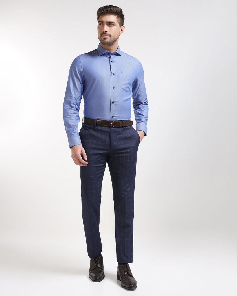 Formal Navy Textured Shirt - Cosmo