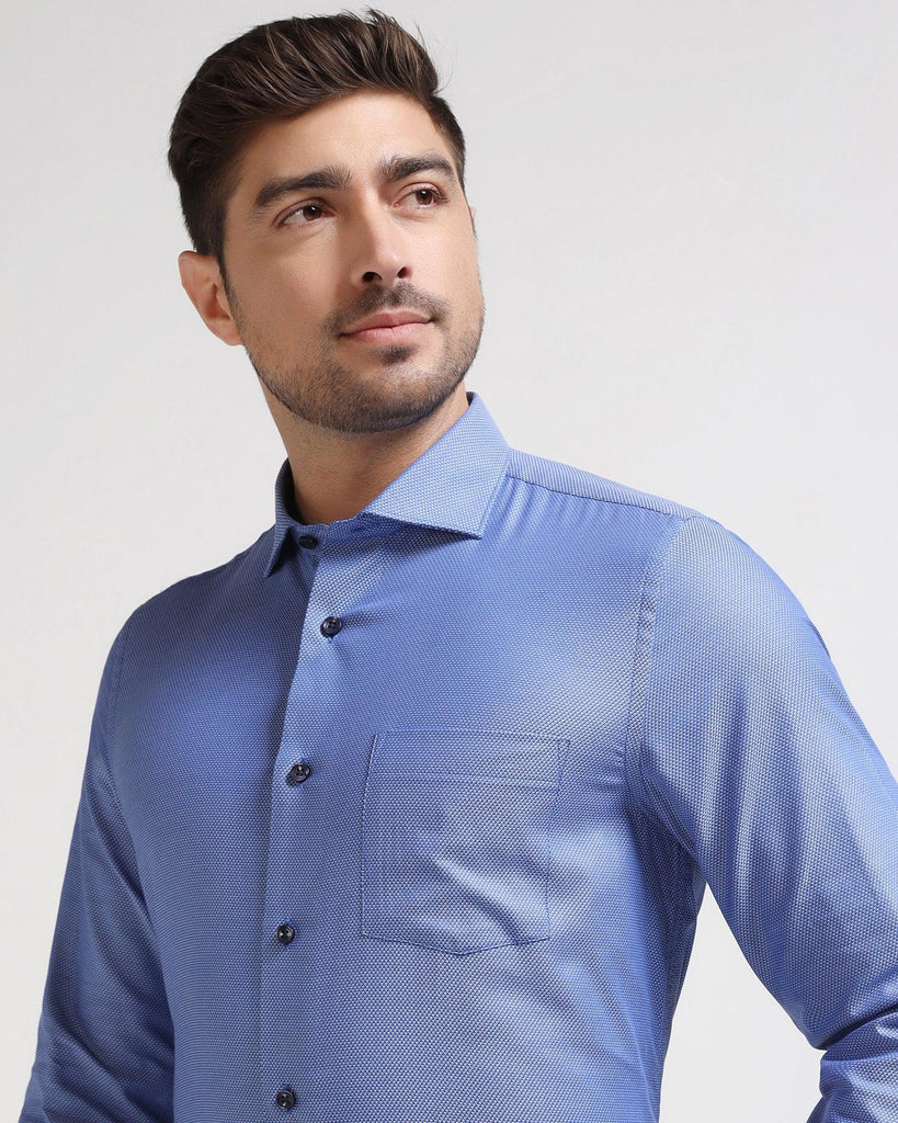 Formal Navy Textured Shirt - Cosmo