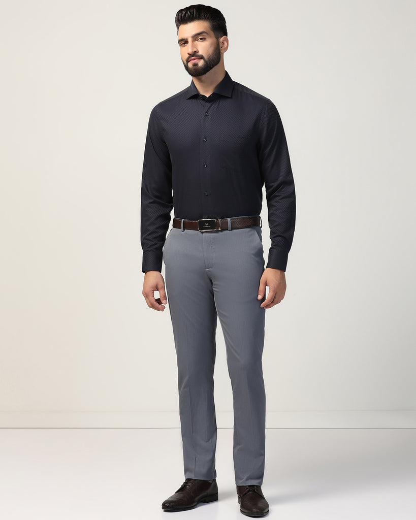 Formal Navy Textured Shirt - Lucas