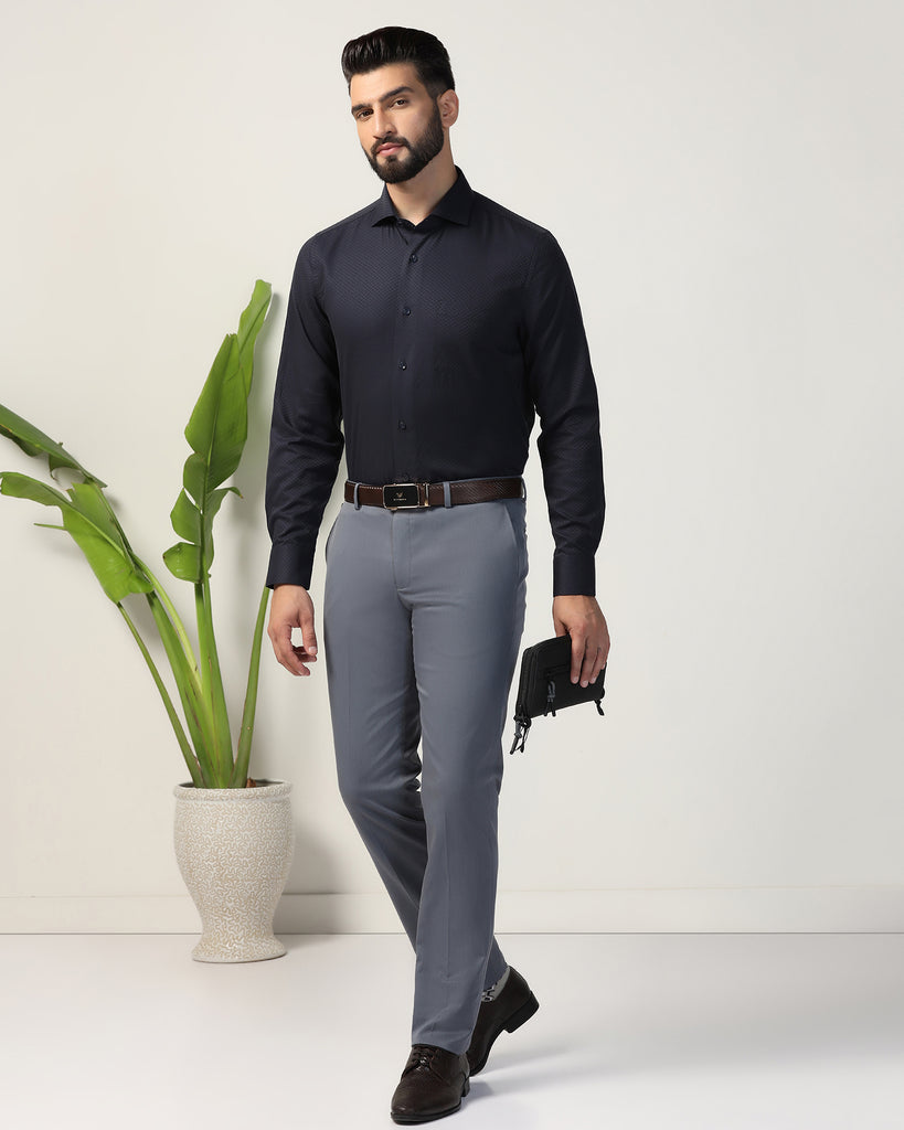 Formal Navy Textured Shirt - Lucas