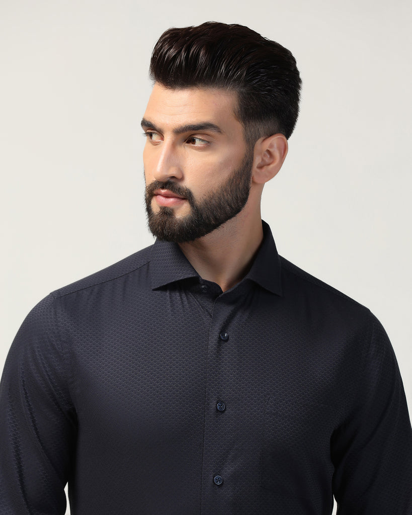 Formal Navy Textured Shirt - Lucas