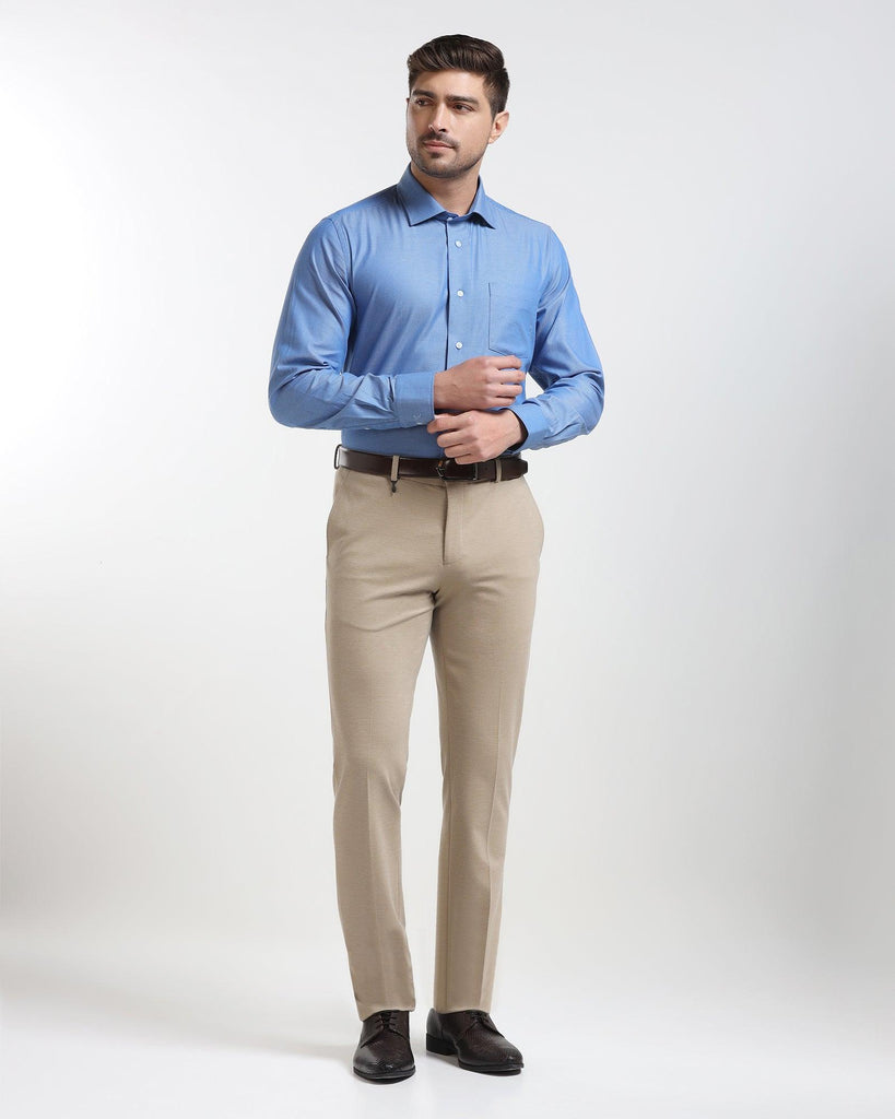 Formal Navy Textured Shirt - Luck