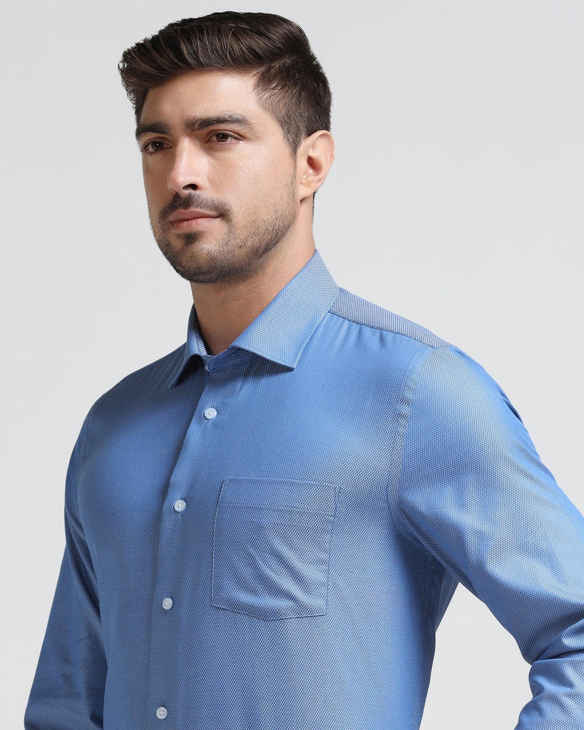 Formal Navy Textured Shirt - Luck