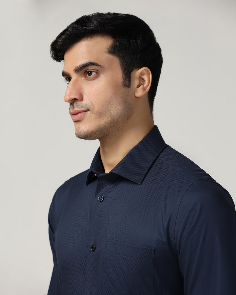 Formal Navy Textured Shirt - P31