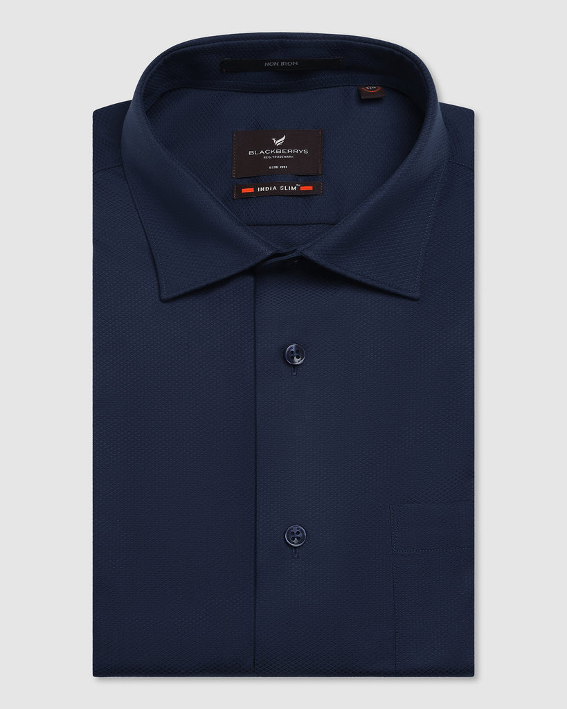 Formal Navy Textured Shirt - P31