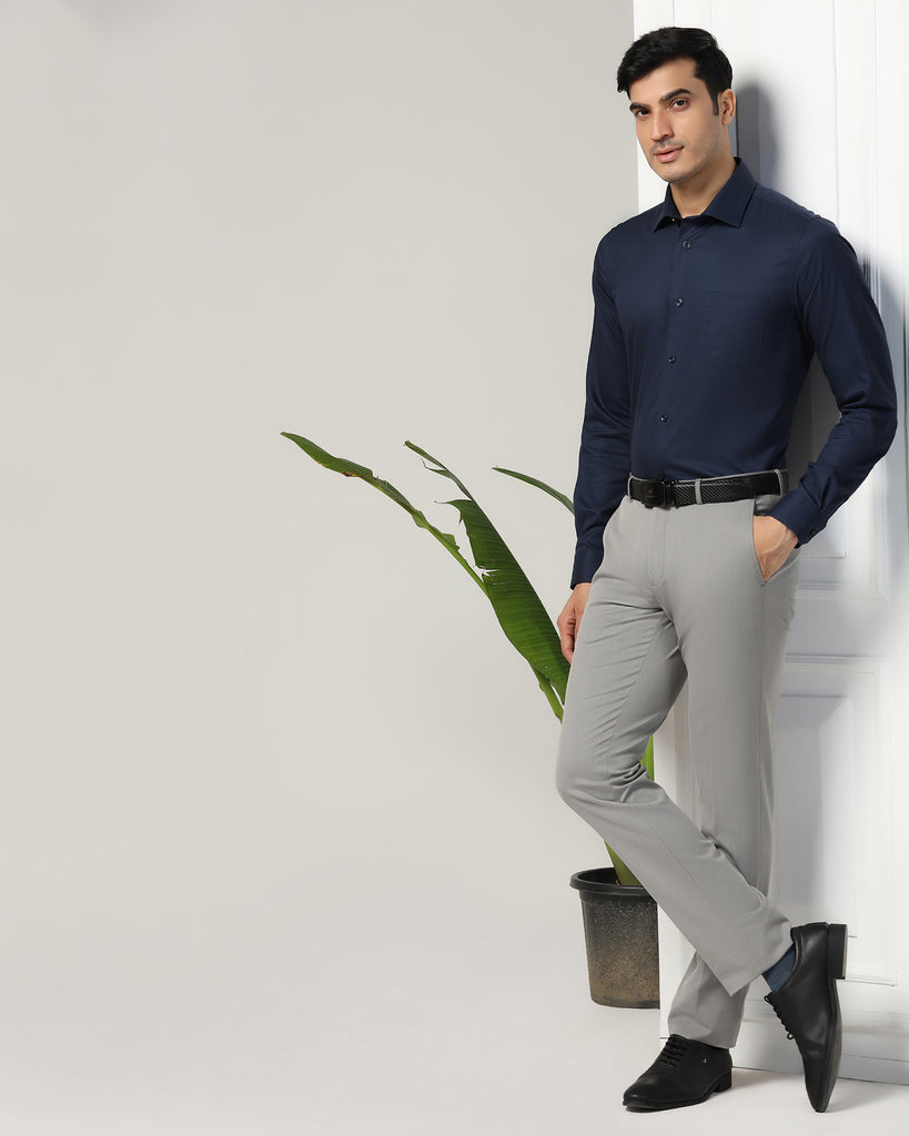 Formal Navy Textured Shirt - P31