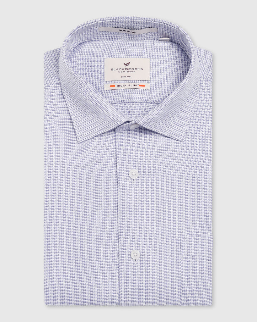 Formal Navy Textured Shirt - Salsa