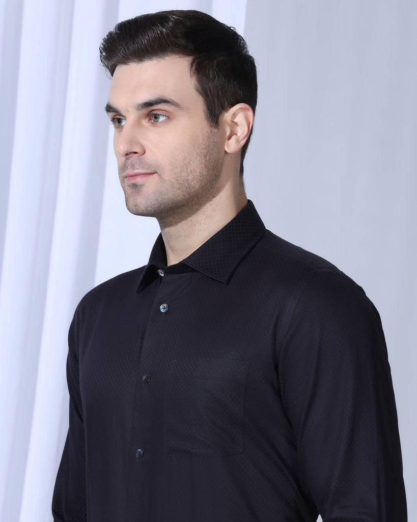 Formal Navy Textured Shirt - Shark