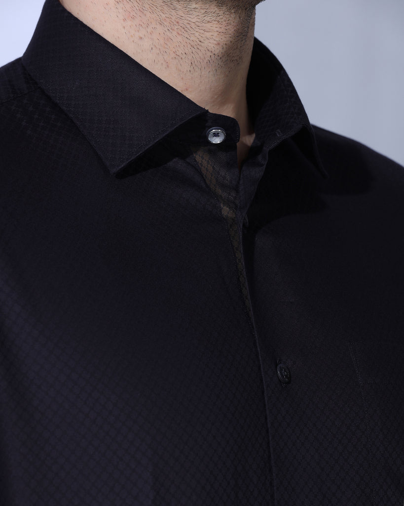 Formal Navy Textured Shirt - Shark