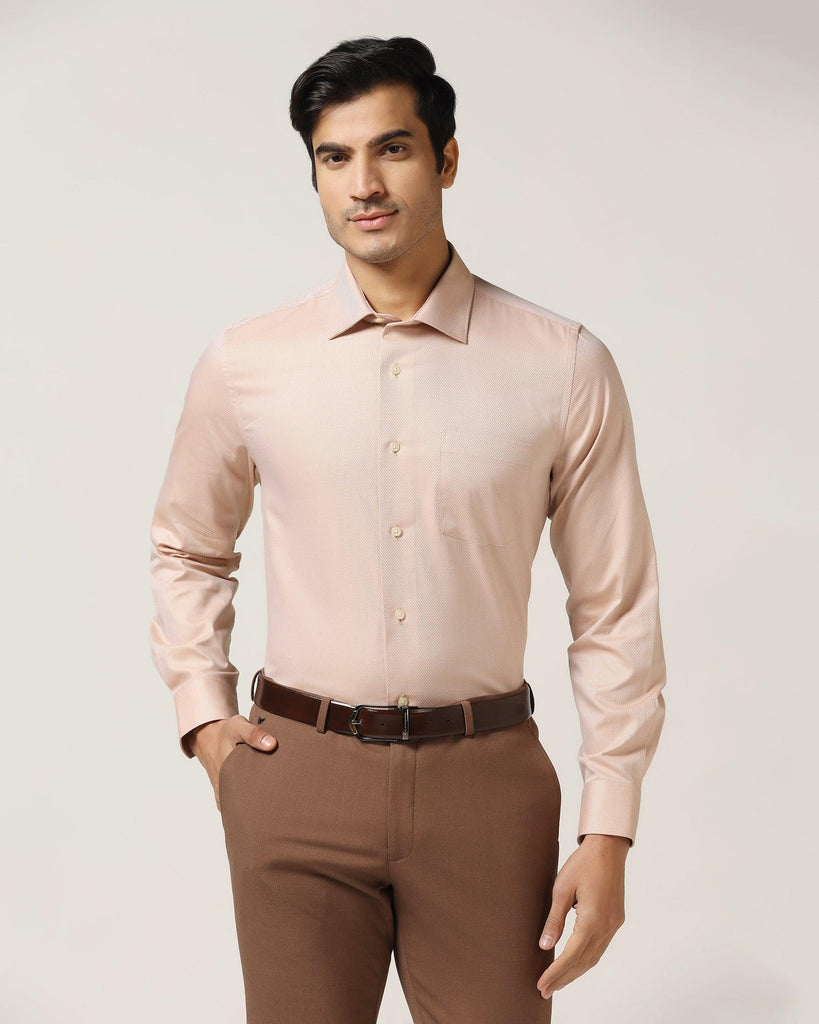 Formal Ochre Textured Shirt - Luck