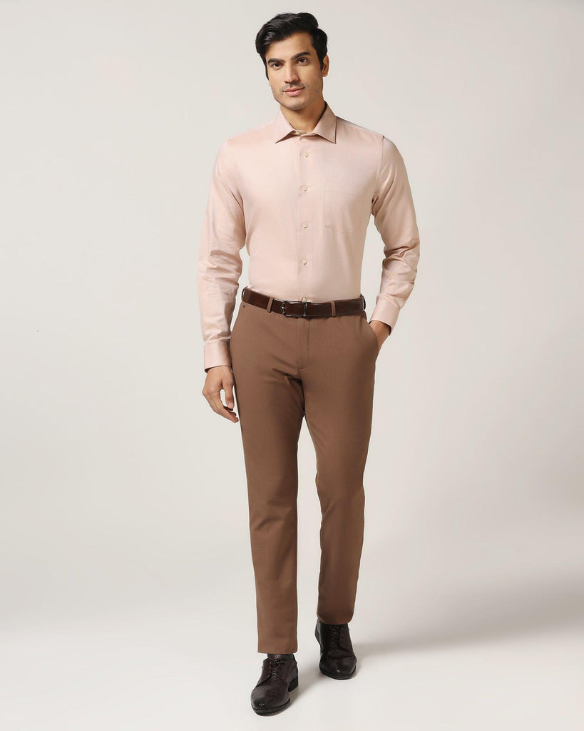 Formal Ochre Textured Shirt - Luck