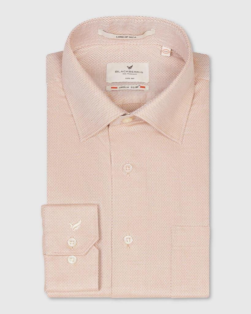 Formal Ochre Textured Shirt - Luck