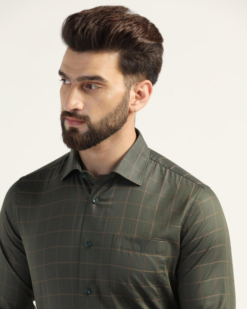 Formal Olive Check Shirt - Carman