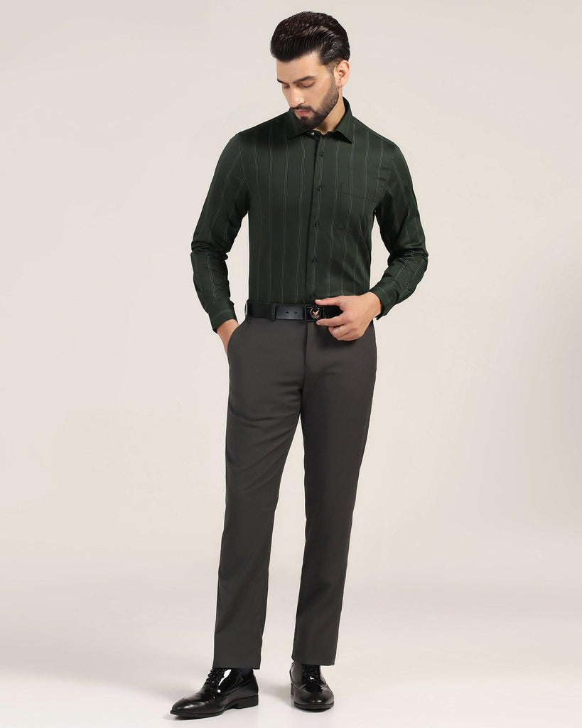 Formal Olive Stripe Shirt - Kolt