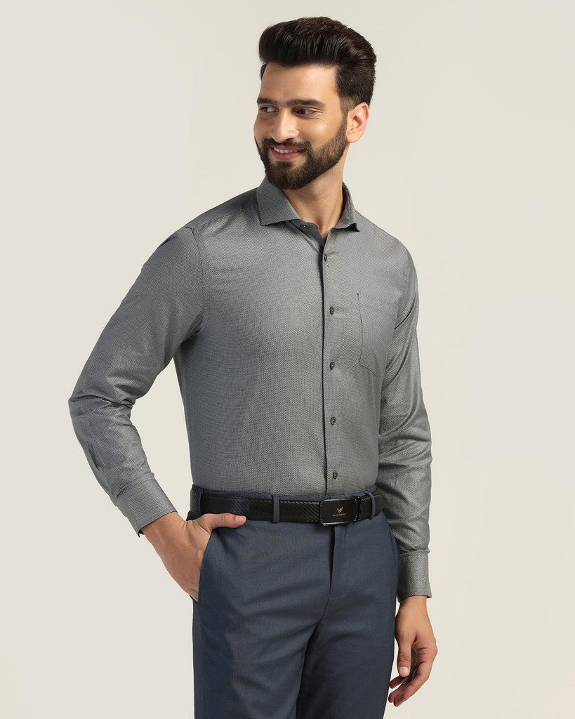 Formal Olive Textured Shirt - Oyster