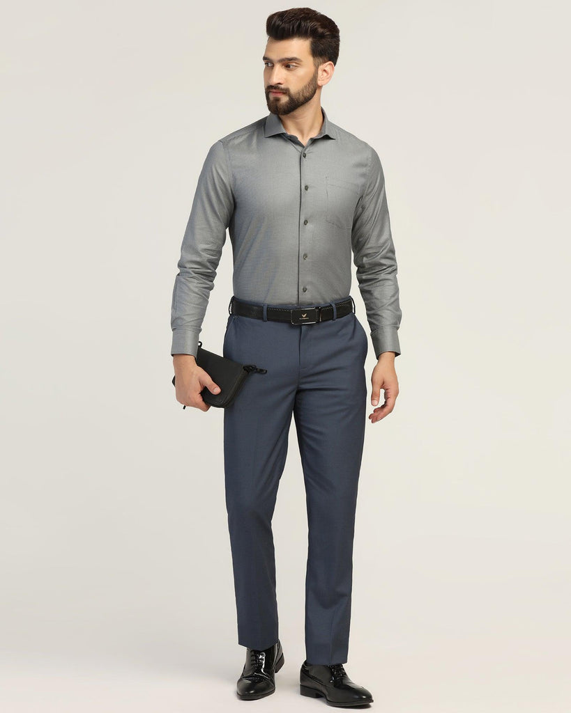 Formal Olive Textured Shirt - Oyster