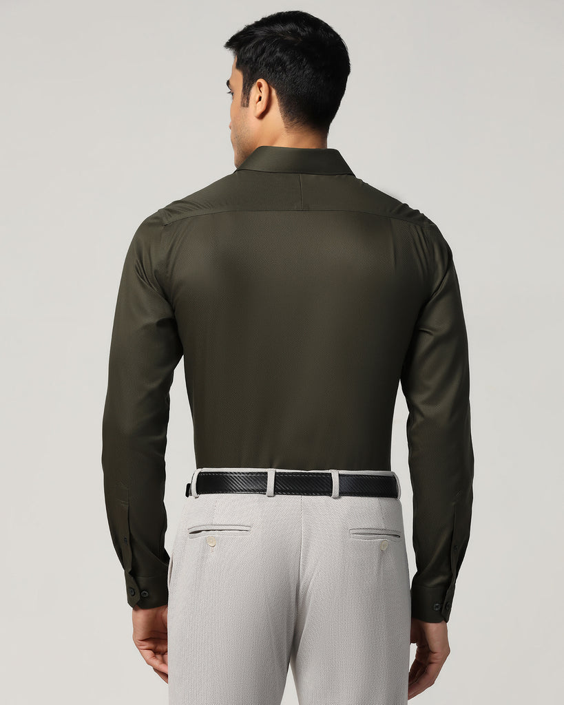 Formal Olive Textured Shirt - P31